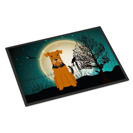 Carolines Treasures Halloween Scary Airedale Indoor or Outdoor Mat, 18 x 0.25 x 27 in. BB2231MAT